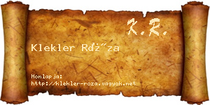 Klekler Róza névjegykártya